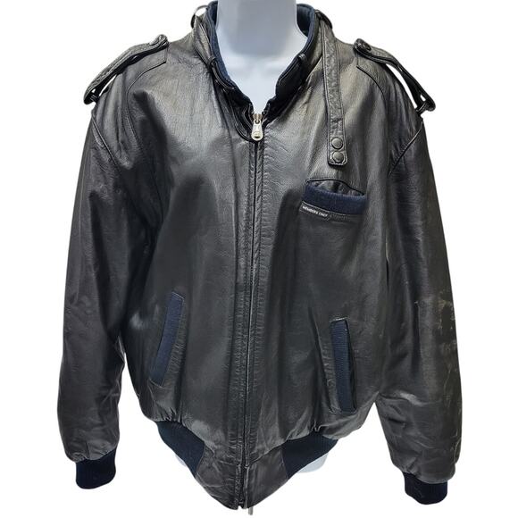 Members Only Other - VTG 1980s MEMBERS ONLY Classic Black Leather Jacket SZ 42 fits mens Moto Zip